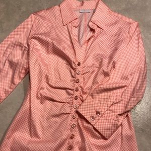 🌈 Peach and white top